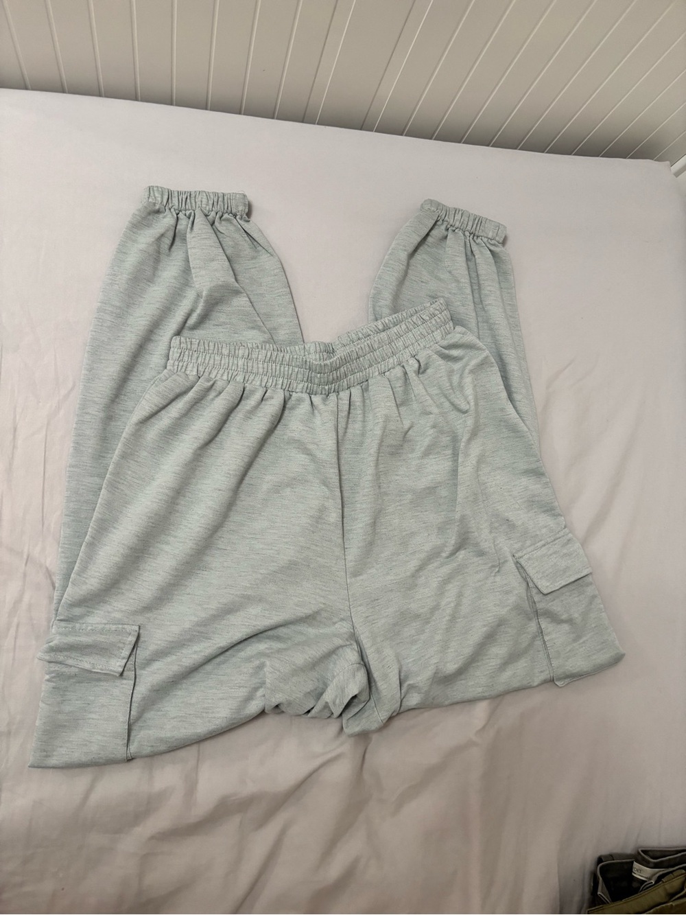 SHEIN Light Gray Cargo Track Joggers